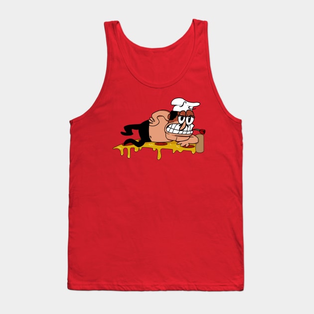 Pizza Tower Peppino spaghetti taunt print Tank Top by Doodlegoose 